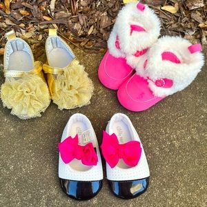 Baby girl crib shoe lot, various sizes